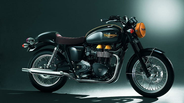 Triumph Boneville, black triumph standard motorcycle, motorcycles, HD wallpaper