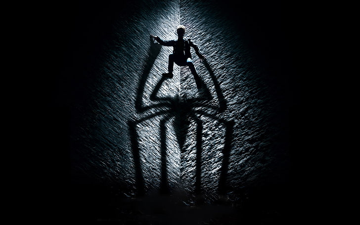 Marvel Spider-Man and spider shadow illustration, The Amazing Spider-Man