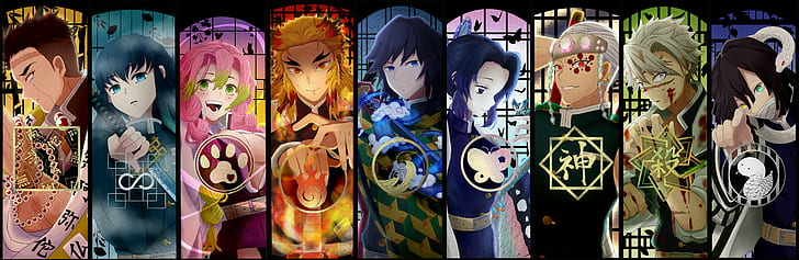 Anime, Demon Slayer: Kimetsu no Yaiba, Giyuu Tomioka, Gyomei Himejima HD wallpaper