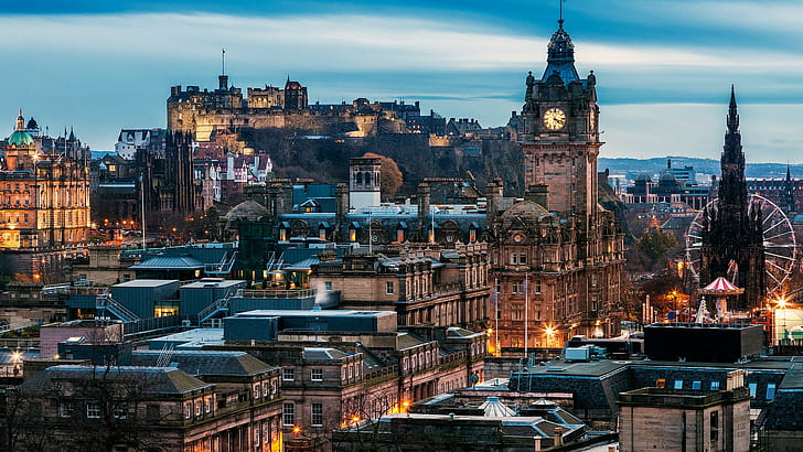Scotland, building, architecture, Edinburgh, cityscape, castle