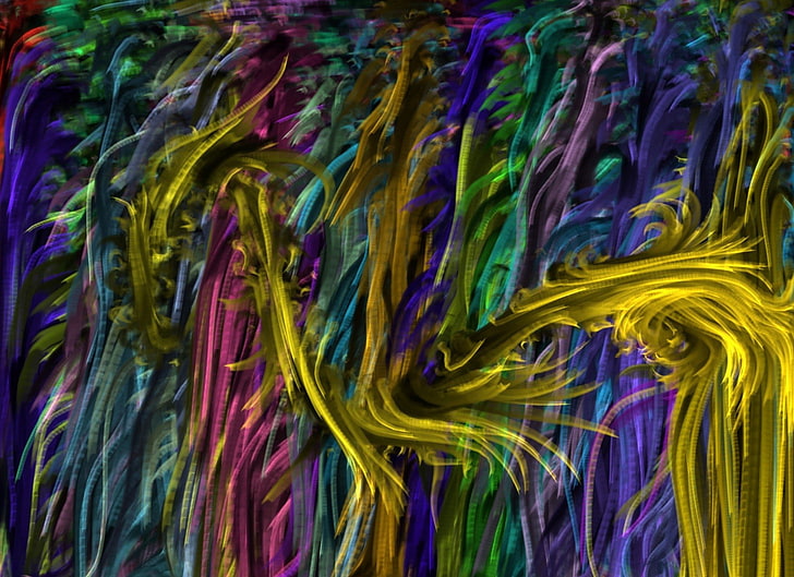 splashes, colorful, shapes, digital art, multi colored, full frame