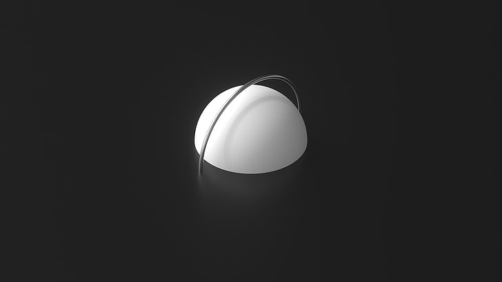 round white and black digital wallpaper, sphere, geometry, simple, HD wallpaper