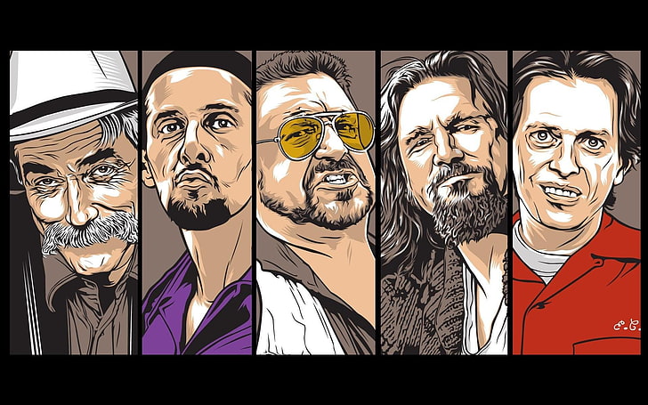 movie characters illustration, The Big Lebowski, movies, The Dude