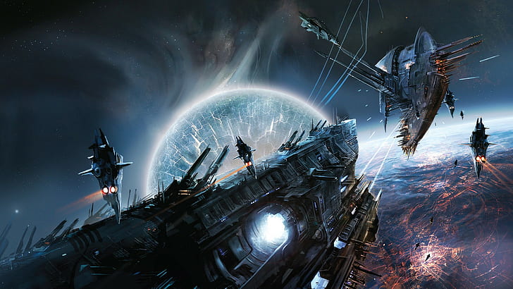 space, Lost Empire: immortal, artwork, spaceship, science fiction, HD wallpaper