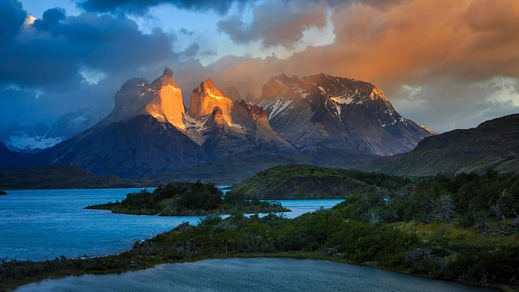 torres del paine national park, sky, mountain, wilderness, mount scenery, HD wallpaper
