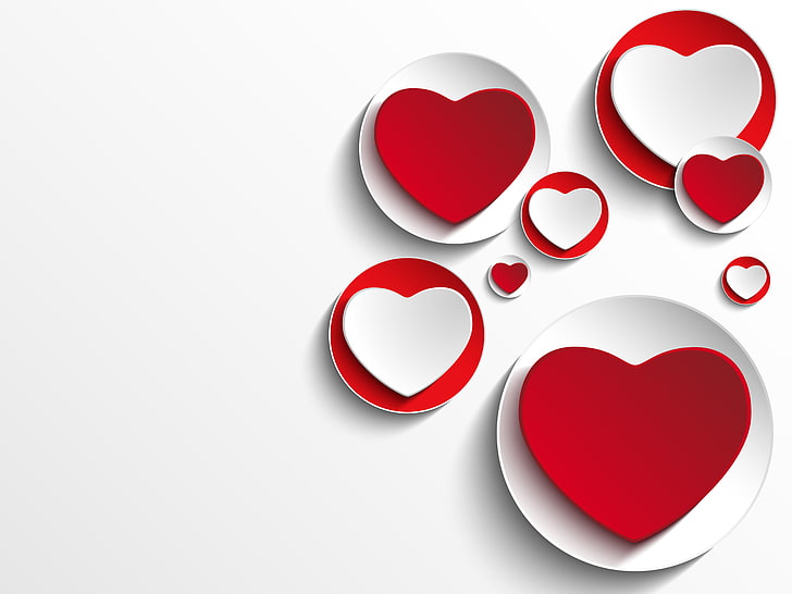 HD wallpaper: red and white hearts wallpaper, love, background, design,  romantic | Wallpaper Flare