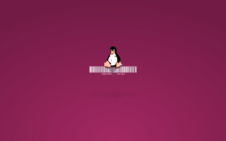 Linux, Tux, one person, young adult, colored background, full length