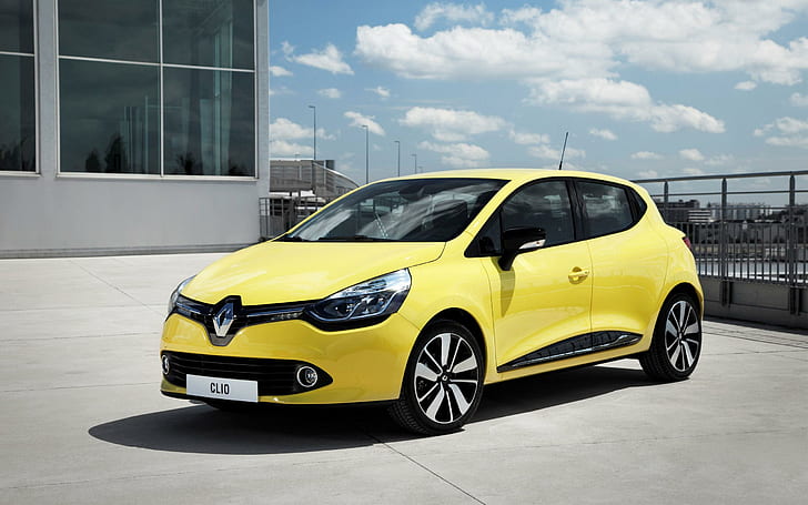 2013 Renault Clio 2, yellow renault clio, cars, HD wallpaper