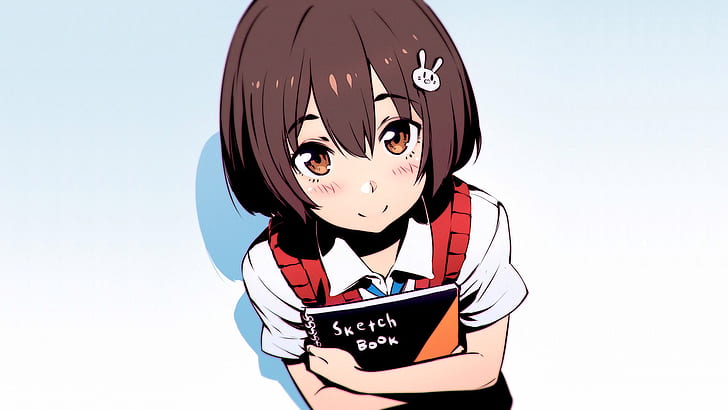 anime, manga, anime girls, minimalism, simple background, schoolgirl