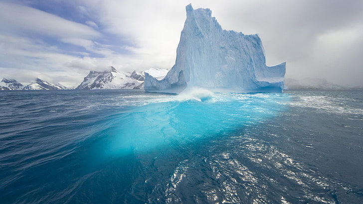iceberg, nature, sea, landscape, Arctic, water, cold temperature