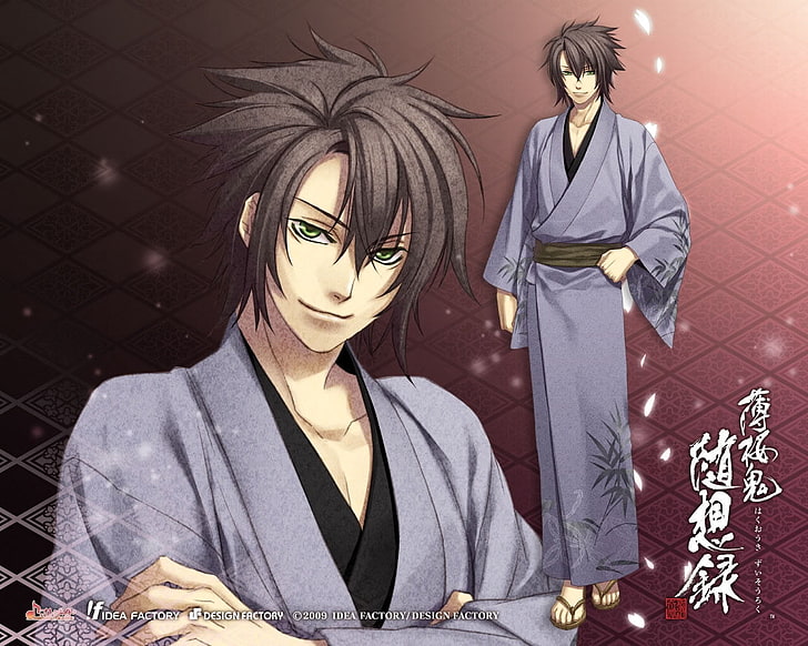 HD wallpaper: male anime character wearing kimono illustration, hakuouki  shinsengumi kitan