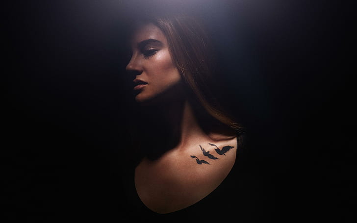 Shailene Woodley in Divergent, woman face, HD wallpaper