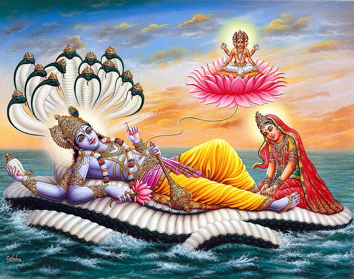 HD wallpaper God Vishnu Hindu Deity painting Lord Vishnu multi colored   Wallpaper Flare