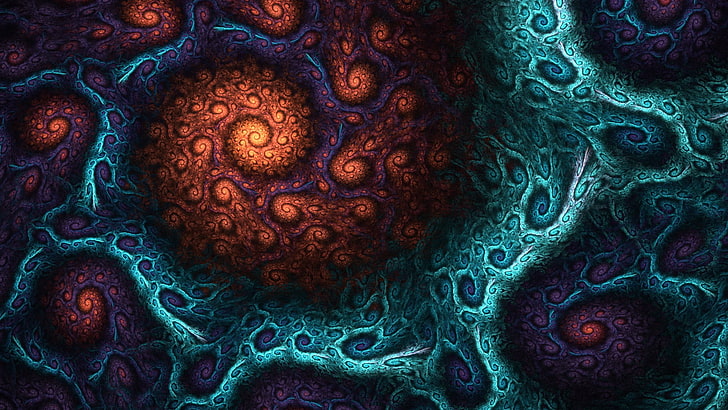 abstract illustration, fractal, biology, science, magnification, HD wallpaper
