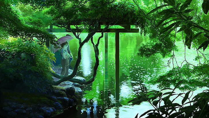 Image result for forest anime garden