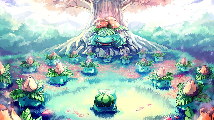 Pokémon, Bulbasaur (Pokémon), Grass Pokémon, Ivysaur (Pokémon), HD wallpaper