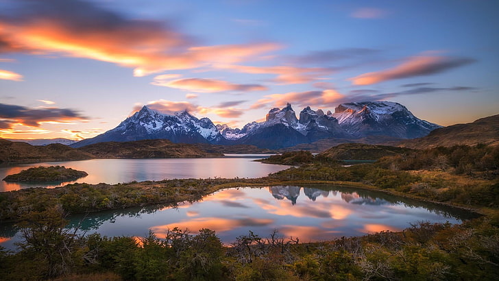 torres del paine, national park, patagonia, chile, lakes, mountains
