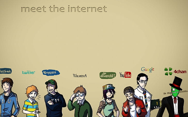 internet, facebook, twitter, myspace, wikipedia, deviantart