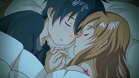 HD wallpaper: anime art, illustration, sleep, couple, romantic, mangaka,  drawing | Wallpaper Flare