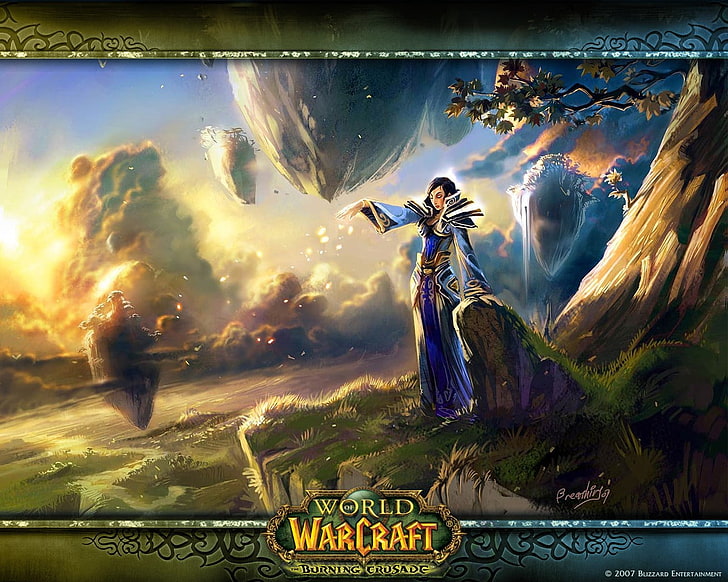 World of Warcraft, video games, fantasy girl, cloud - sky, art and craft