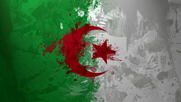 Algeria, flag, HD wallpaper