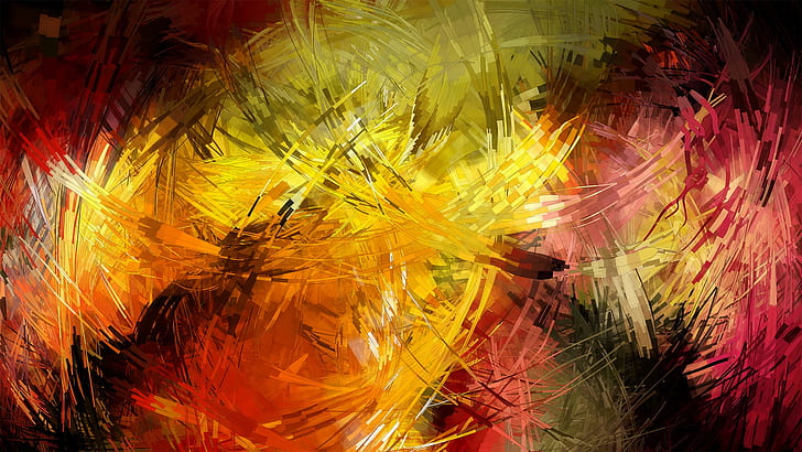 Colorful lines, strokes, abstract pictures, HD wallpaper