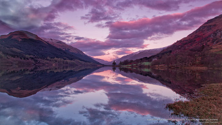 Loch Voil at Dawn, Loch Lomond and the Trossachs National Park, Scotland, HD wallpaper