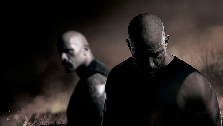 Vin Diesel and Dwayne The Rock Johnson digital wallpaper, The Fate of the Furious, HD wallpaper