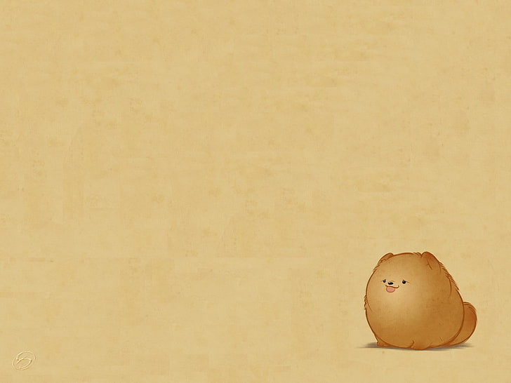 brown puppy illustration, minimalism, copy space, food and drink, HD wallpaper