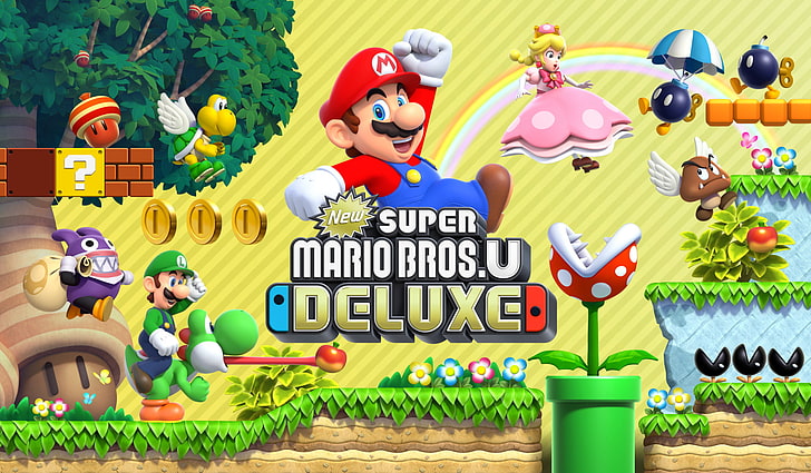 Video Game, New Super Mario Bros. U Deluxe, Bob-omb, Goomba, HD wallpaper