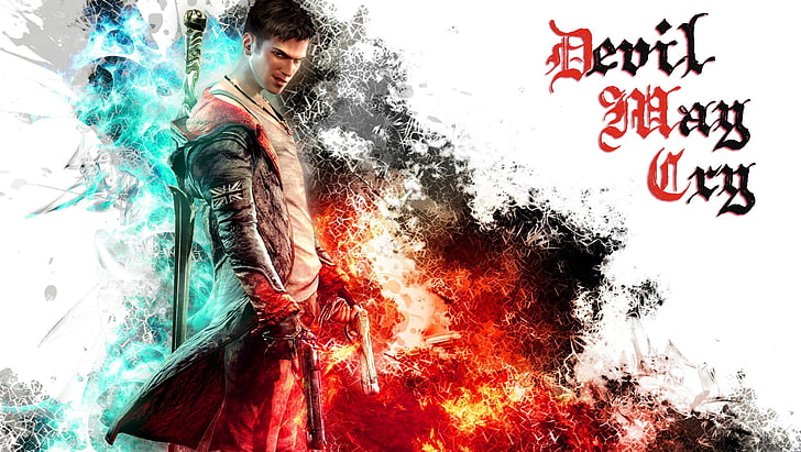 Devil May Cry wallpaper, Dante, pistol, sword, video games, one person