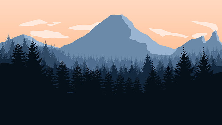 gray mountain wallpaper, Firewatch, mountains, forest, sky, landscape