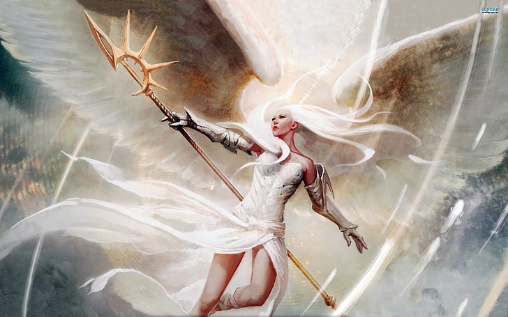 untitled, fantasy art, angel, Magic: The Gathering, beauty, one person