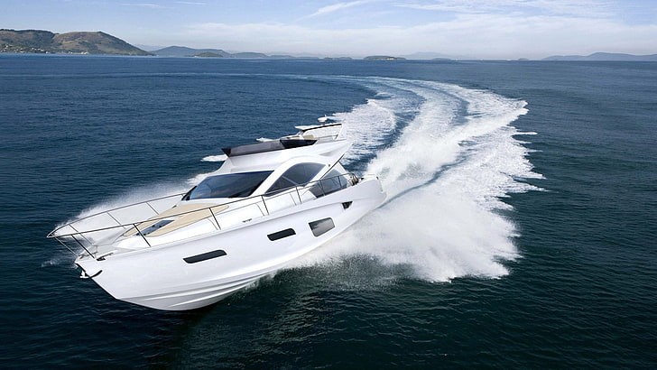 intermarine luxury yacht-Photography Desktop Wallp.., white speedboat