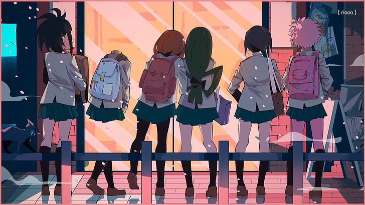 Boku no Hero Academia, anime girls, Uraraka Ochako, Tsuyu Asui, HD wallpaper