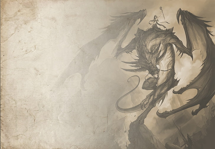 dragon illustration, Dragon Wings, Dragon Age, Morrigan (character), HD wallpaper