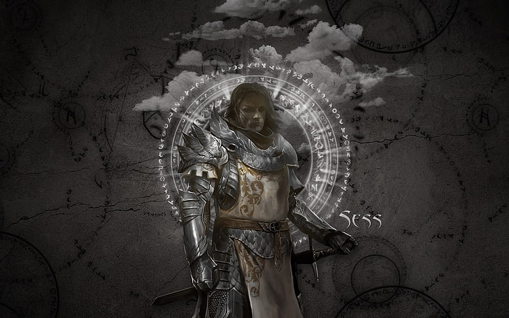 male knight with armor digital wallpaper, Logan, Guild Wars 2, HD wallpaper