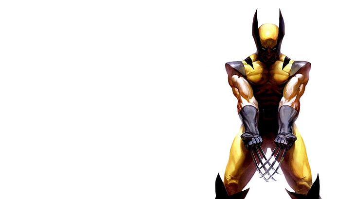 comics, Wolverine, copy space, studio shot, indoors, white background, HD wallpaper