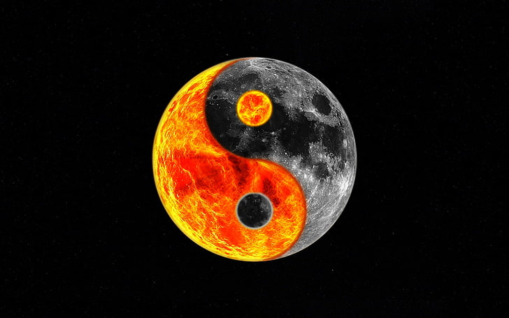 moon yin yang photomanipulations 1680x1050  Space Moons HD Art, HD wallpaper