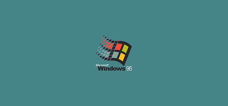 Windows 95, operating system, simple background, logo