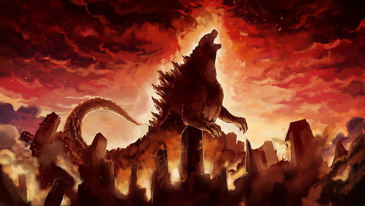 HD wallpaper: Godzilla, city, artwork, destruction, sunset, cloud - sky,  nature | Wallpaper Flare
