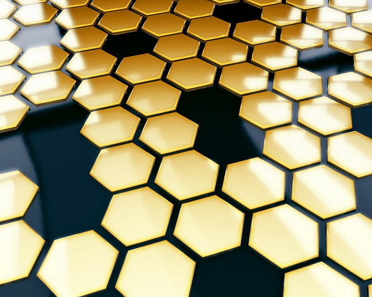HD wallpaper: black gold hexagon pattern, close-up, geometric shape, no  people | Wallpaper Flare