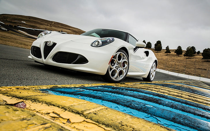 HD wallpaper: white Alfa Romeo 4c coupe, car, transportation, mode of  transportation | Wallpaper Flare