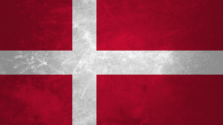 flag, Denmark, red, no people, backgrounds, pattern, white color, HD wallpaper