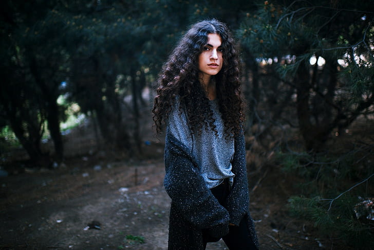 Marat Safin, 500px, women outdoors, curly hair, model, long hair, HD wallpaper