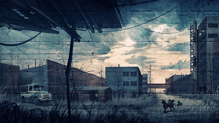 buildings, chernobyl, fences, games, s t a l k e r, video, HD wallpaper