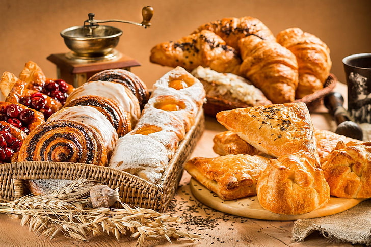 food, sweets, pastries, food and drink, bread, baked, sweet food, HD wallpaper