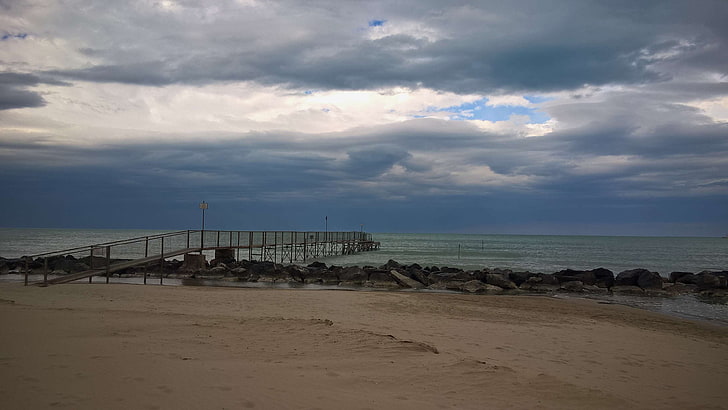 beach, blu, blue, celo, cloud, dark blue, nuvola, pioggia, primavera, HD wallpaper