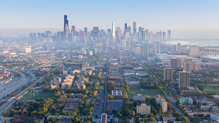 skyscraper, cityscape, Chicago, building exterior, built structure, HD wallpaper