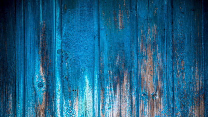 blue, wood, wooden slats, HD wallpaper